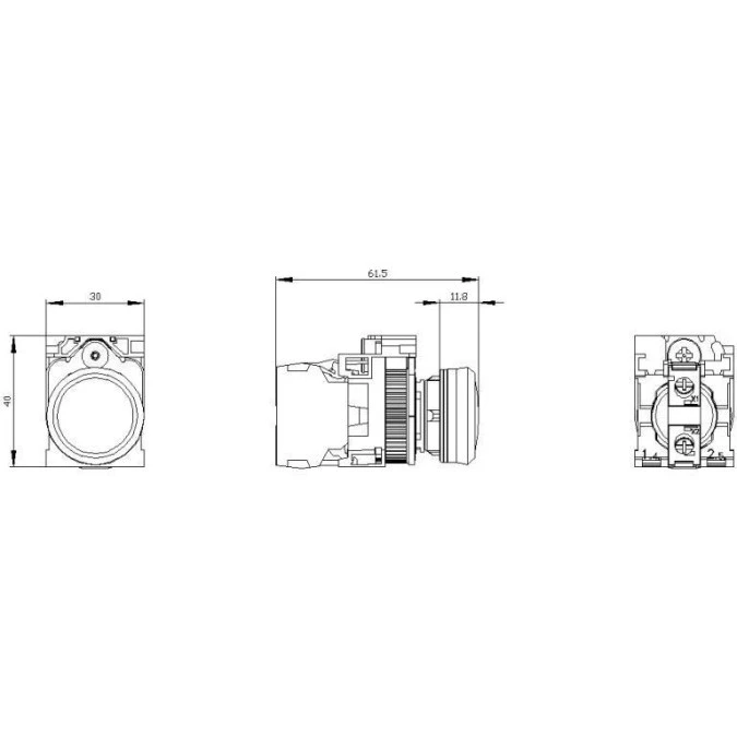 Lampka sygnalizacyjna kompletna 22mm biała LED 24V AC‑DC metal przył śrubowe SIRIUS ACT 3SU1152‑6AA60‑1AA0 - obrazek 2