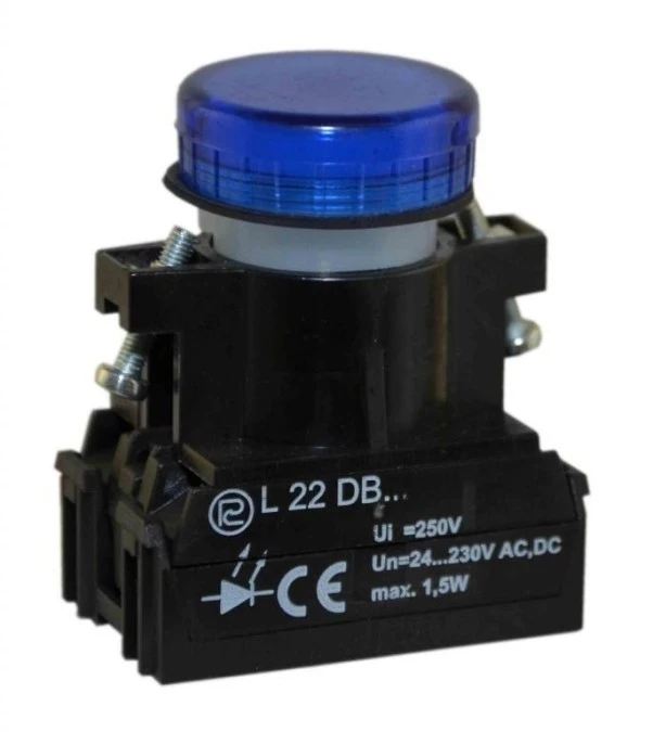 Lampka sygnalizacyjna 22mm niebieska 24V‑230V AC/DC W0‑LDU1‑L22D N - obrazek 1