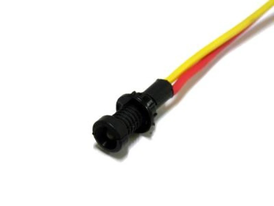 Lampka LED żółta 12‑24V AC/DC (klosz 3mm) - obrazek 1