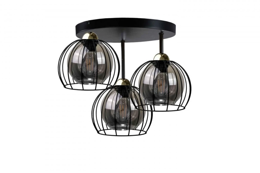 Lampa sufitowa loftowa nowoczesna 3xE27 SOLO BLACK/GOLD - obrazek 1