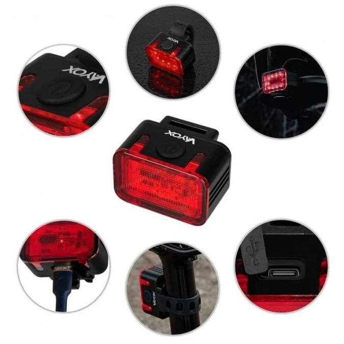 Lampka rowerowa tył 300lm 16*LED USB‑C VA0152 Vayox - obrazek 3