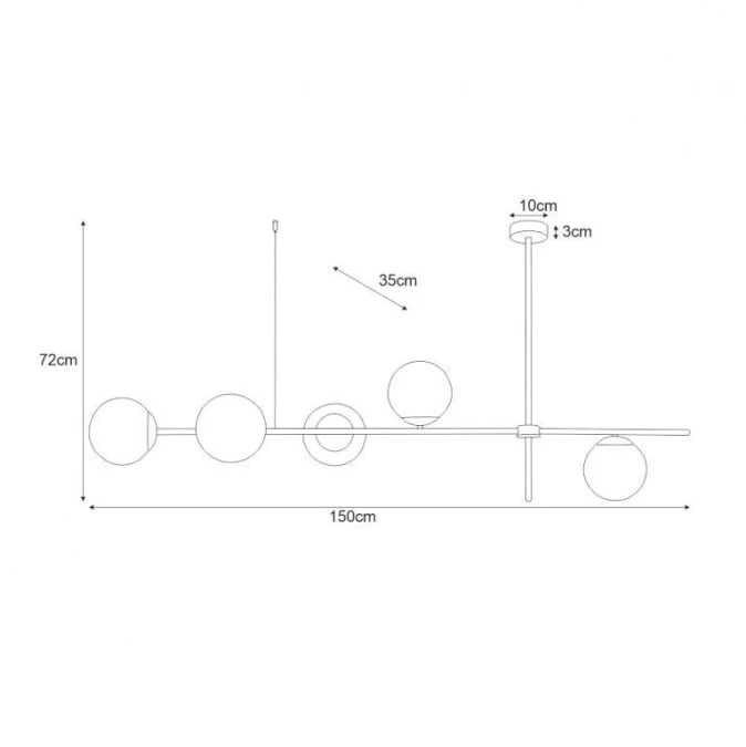 Lampa sufitowa VUELTA czarna, szklane klosze Ø16 cm, gwint E27 K‑4735 Kaja Lighting - obrazek 2