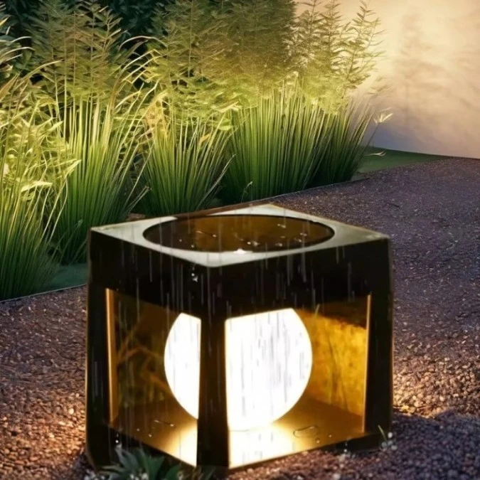 Lampa Solarna Ogrodowa LED KWADRUS Wbijana Zewnętrzna Kula 3000K LUMILED - obrazek 1