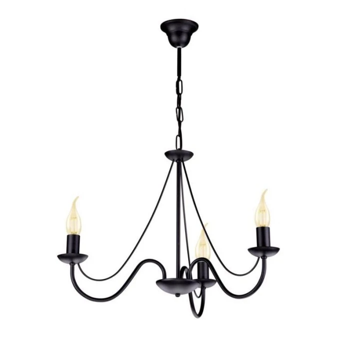 Lampa wisząca żyrandol BARTEZ w stylu rustykalnym, czarny, do salonu K‑3990 Kaja Lighting - obrazek 1