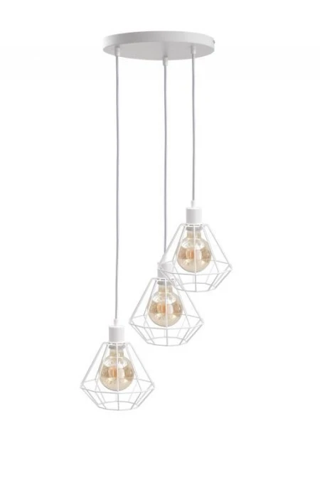 Lampa wisząca loftowa 3x E27 FOSKAL WHITE - obrazek 1