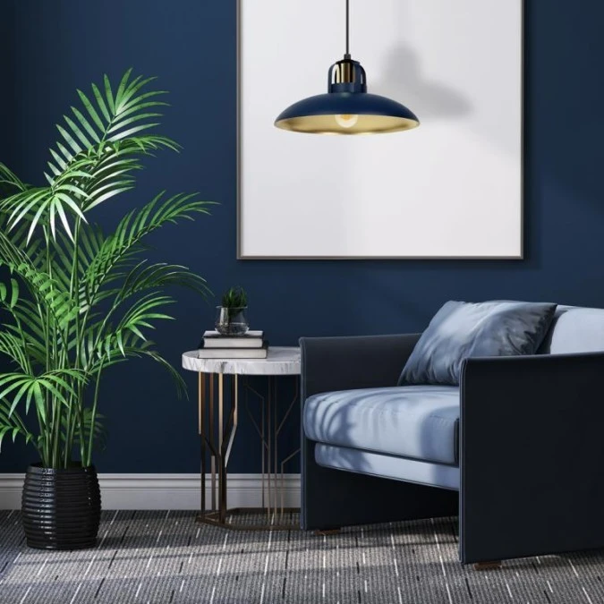 Lampa wisząca FELIX NAVY BLUE/GOLD 1xE27 MLP7714 Milagro - obrazek 3