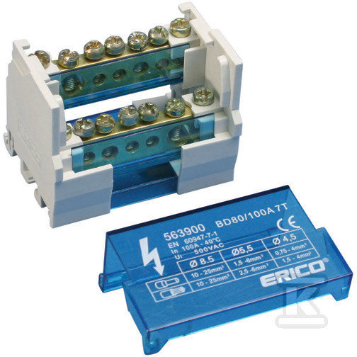 Blok dystrybucyjny dwupolowy BD 80/100A 563900