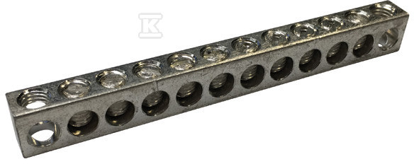 Listwa uziemiająca 10 podłączeń cynowane aluminium 568713 - obrazek 1