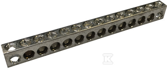 Listwa uziemiająca 12 podłączeń cynowane aluminium 568714 - obrazek 1
