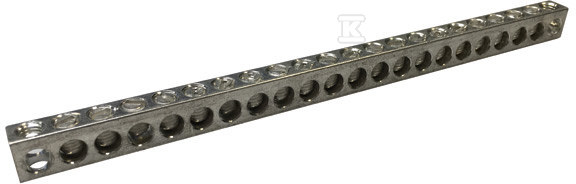 Listwa uziemiająca 20 podłączeń cynowane aluminium 568715 - obrazek 1