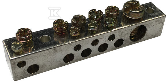Listwa uziemiająca podwójne 10 podłączeń cynowane aluminium 568717 - obrazek 1