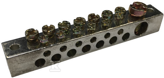 Listwa uziemiająca podwójne 14 podłączeń cynowane aluminium 568718 - obrazek 1