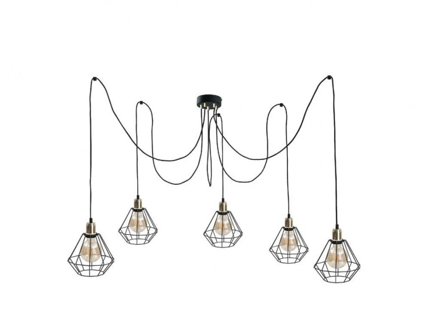 Lampa wisząca loftowa 5xE27 FOSKAL GOLD - obrazek 1