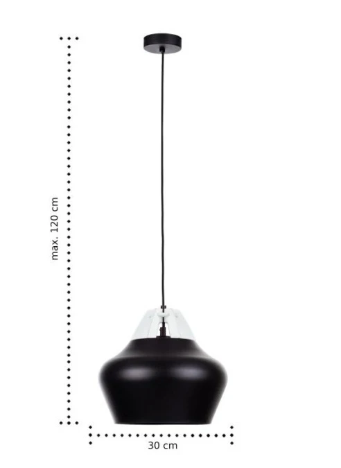 Lampa wisząca nowoczesna 1xE27 NEGRO WOOD WHITE/BLACK - obrazek 3
