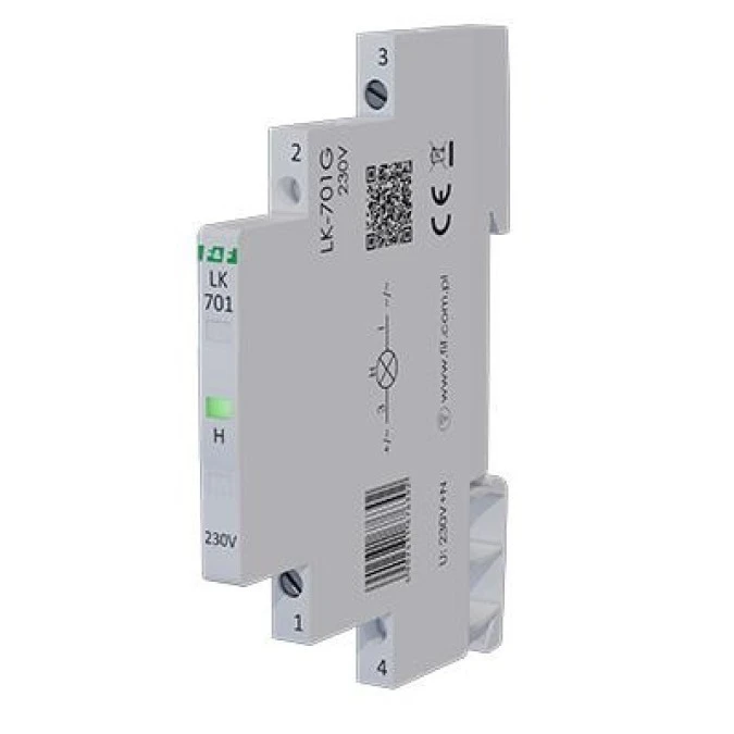 Lampka modułowa 1‑fazowa zielona LED Slim 1/2 modułu 230V LK‑701G - obrazek 1