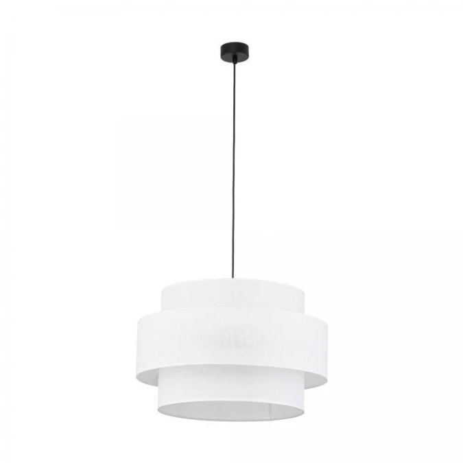 Lampa wisząca z białej tkaniny średnica 50cm CALISTO WHITE 3xE27 5363 TK Lighting - obrazek 1