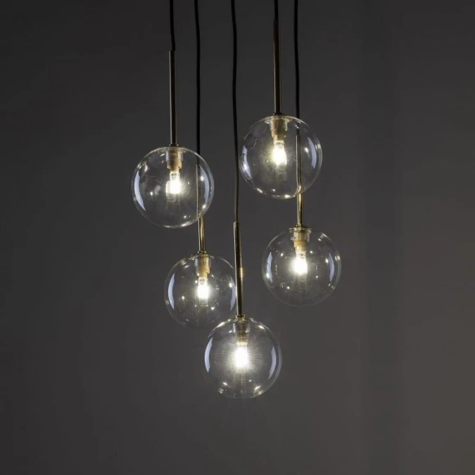 Lampa wisząca z czarno‑złotymi elementami NILOS 5xG9 5943 TK Lighting - obrazek 2