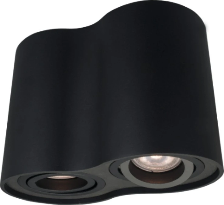 LAMPA SPOT TUBA PODWÓJNA CZARNA REGULOWANA - obrazek 1