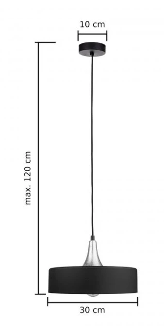 Lampa wisząca nowoczesna 1xE27 EOS BLACK/SILVER - obrazek 3