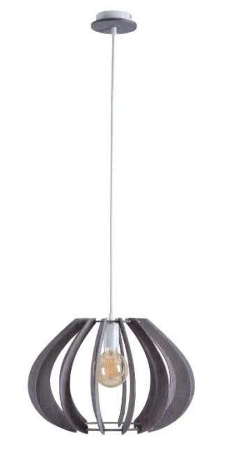 Lampa wisząca nowoczesna drewno 1xE27 NORA GREY - obrazek 1
