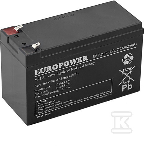 Akumulator EUROPOWER 12V 7,2Ah [EP] T/AK-12007/0006-T2