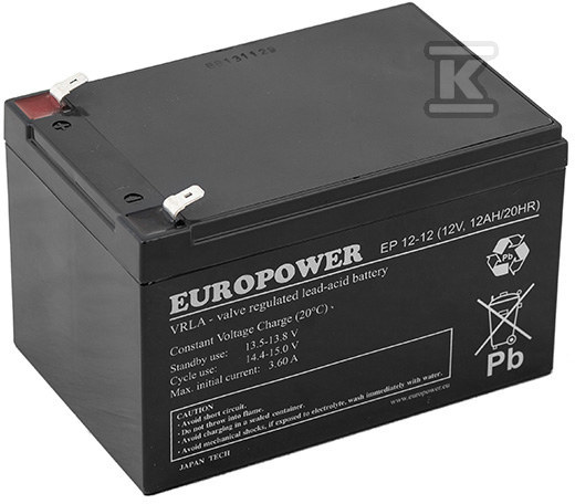 Akumulator EUROPOWER 12V 12Ah [EP] T/AK-12012/0005