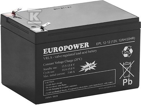 Akumulator EUROPOWER 12V 12Ah [EPL] T/AK-12012/EU12-TX