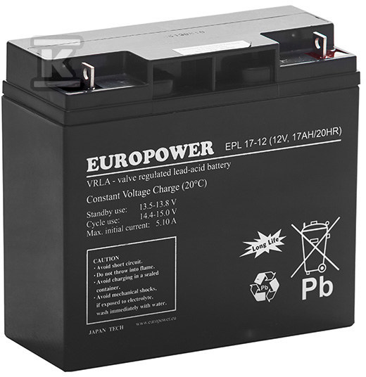 Akumulator EuroPower 12?V 17?Ah [EPL] T/AK-12017/0012-TX