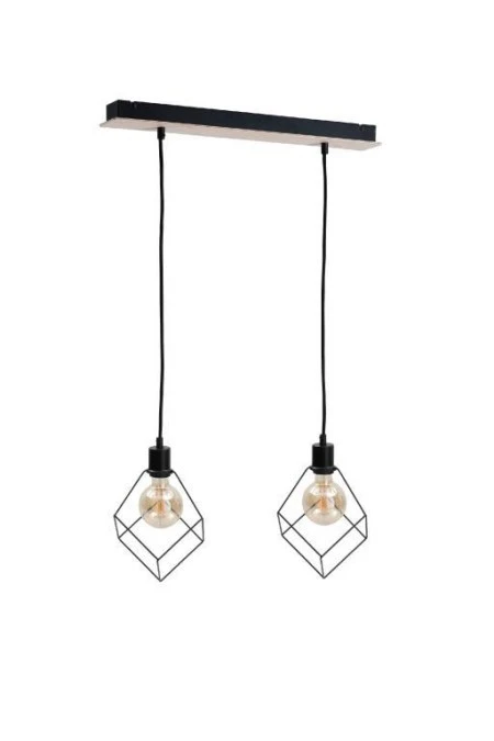 Lampa wisząca loftowa 2xE27 RUBEN WOOD - obrazek 1