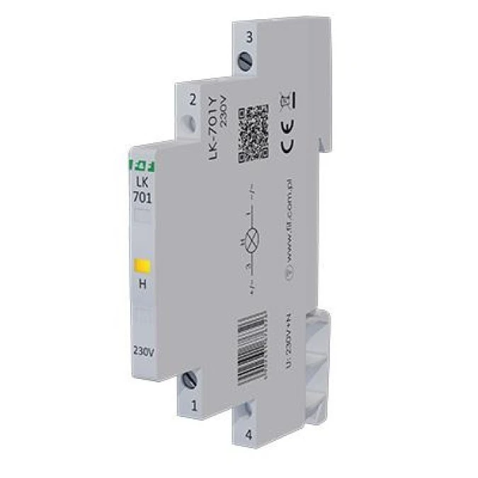 Lampka modułowa 1‑fazowa żółta LED Slim 1/2 modułu 230V LK‑701Y - obrazek 1