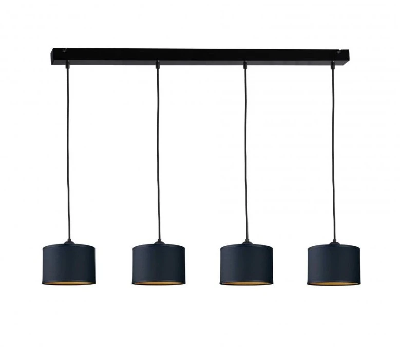 Lampa wisząca nowoczesna abażur 4xE27 FLOW BLACK - obrazek 1