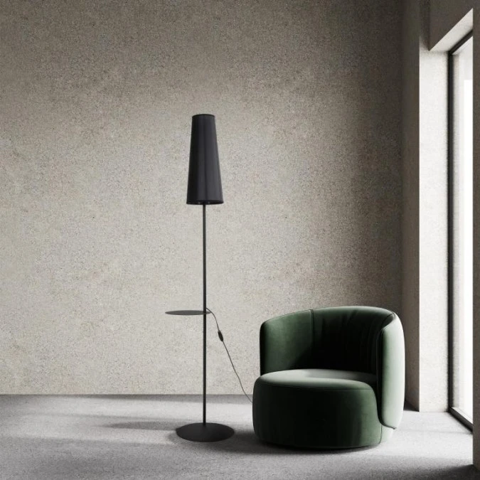 Lampa podłogowa czarna z półką 170cm 1xE27 ZING kolor Czarny 5959 TK Lighting - obrazek 2
