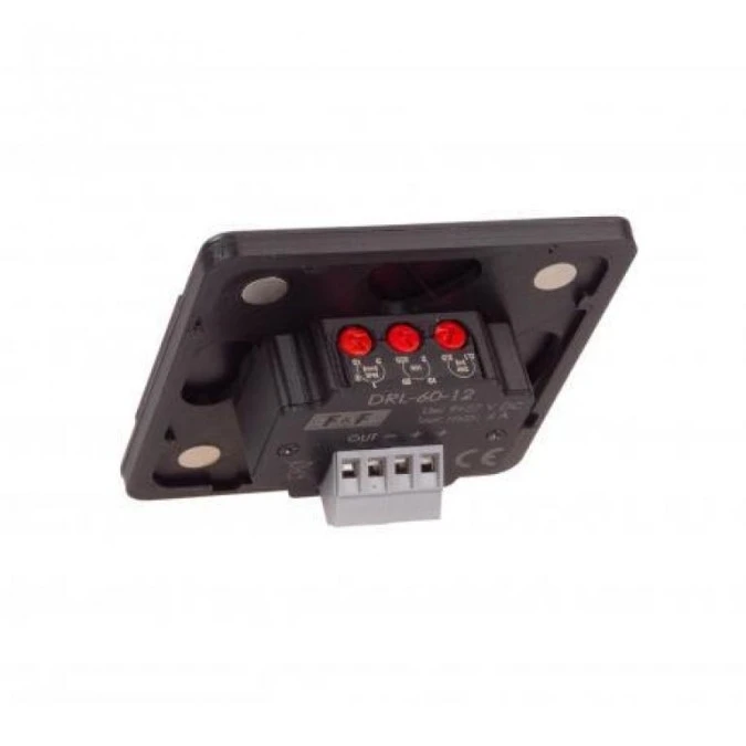 Laserowy czujnik odległości 9‑27V DC (schodowy czujnik ruchu) montaż w puszce fi60 kolor czarny DRL‑60‑12‑9 - obrazek 3