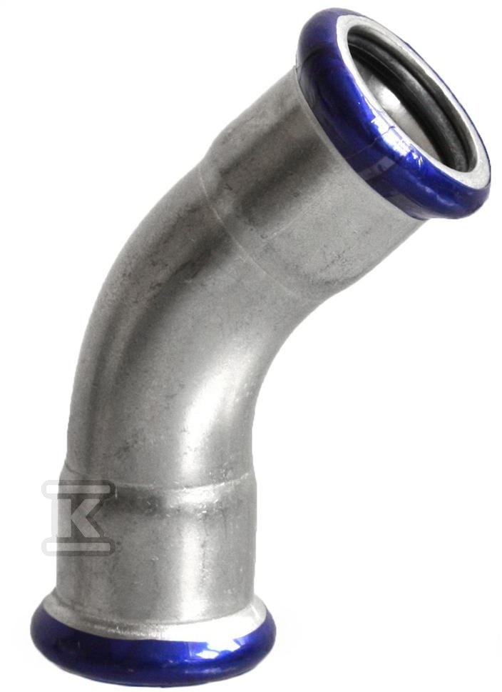 Kolano dwukielichowe 45° zapras. 42×42 INOX STEEL IZ2K45-42 - obrazek 1