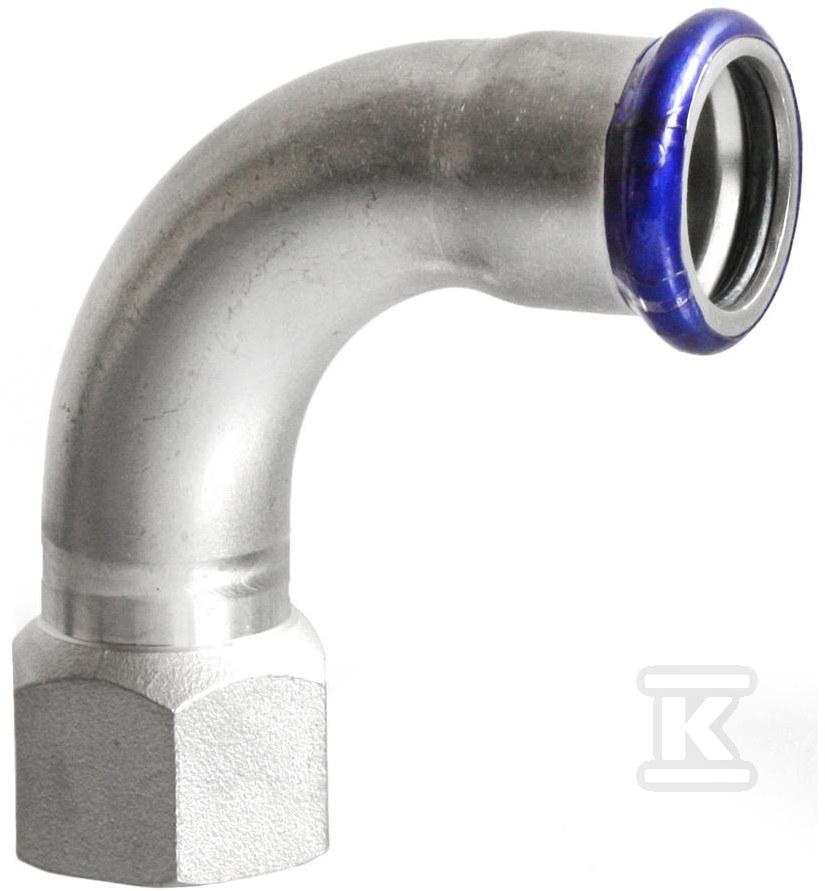 Kolano 90° końcówka zapras. - GW 15×Rp 1/2" INOX STEEL IZKW-1512 - obrazek 1
