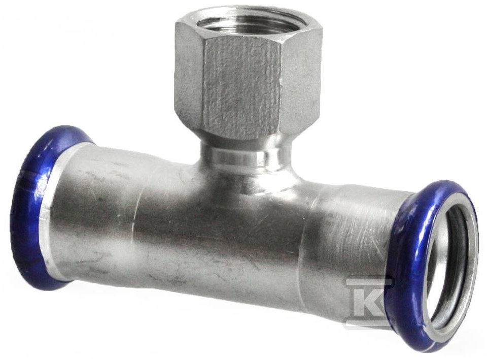 Trójnik GW zaprasowywany 88.9×Rp 3/4"×88.9 INOX STEEL IZTW-893489 - obrazek 1
