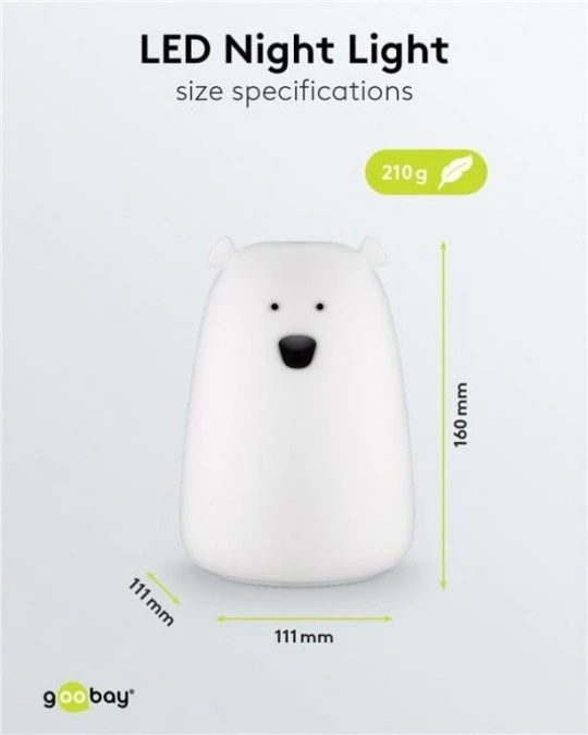 Lampka nocna LED Miś polarny, biała, 61647 - obrazek 3