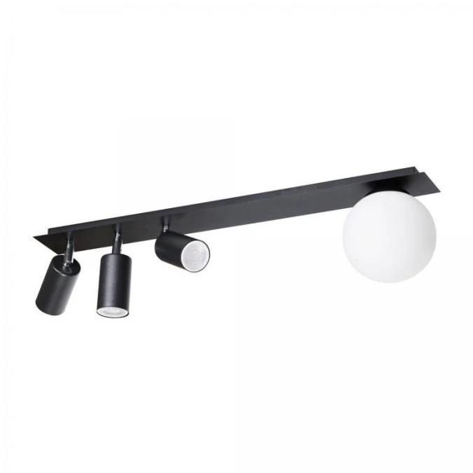 Lampa sufitowa ALBIO reflektory na rozecie – GU10, szklany klosz na E14 do salonu K‑4136 Kaja Lighting - obrazek 2