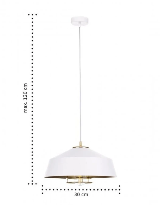 Lampa wisząca nowoczesna loftowa 1xE27 ELECTRA GOLD/WHITE - obrazek 3