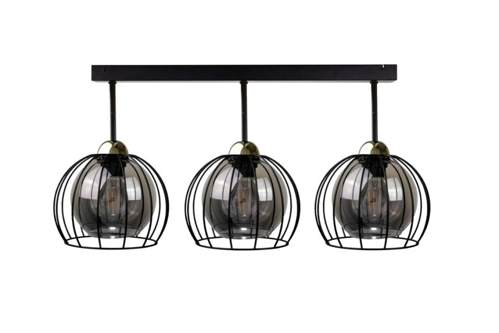 Lampa sufitowa nowoczesna loftowa 3xE27 SOLO BLACK/GOLD - obrazek 1