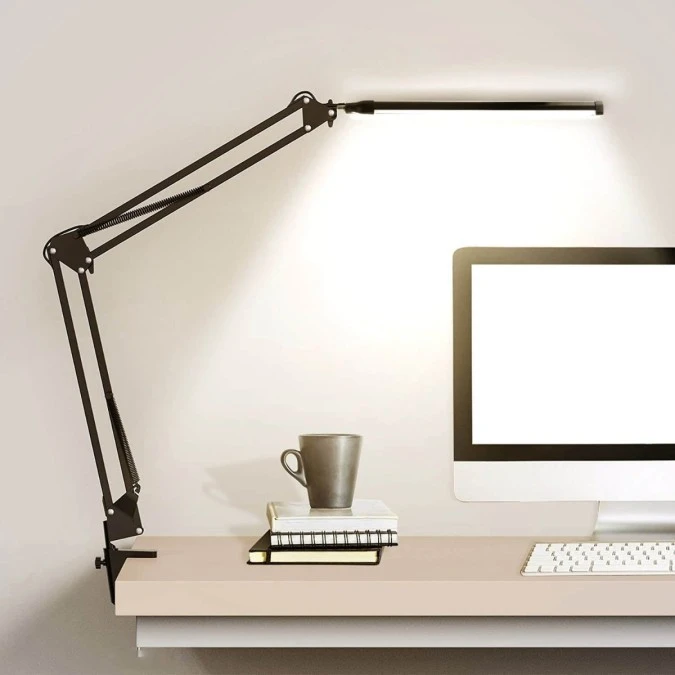 Lampka Biurkowa Kreślarska Stołowa LED 8W CCT USB Ściemnialna COSMI Czarna Lumiled - obrazek 1