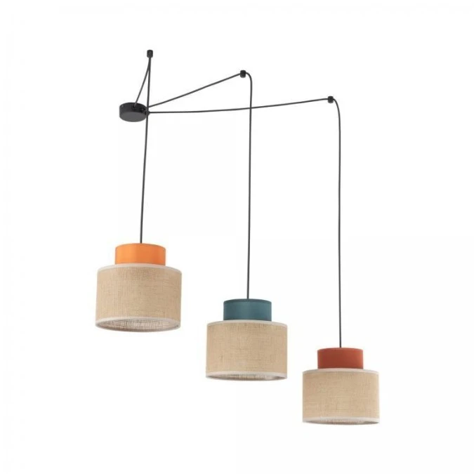 Lampa wisząca typu pająk z 3 kloszami DUO JUTA MIX na E27 3140 TK Lighting - obrazek 3