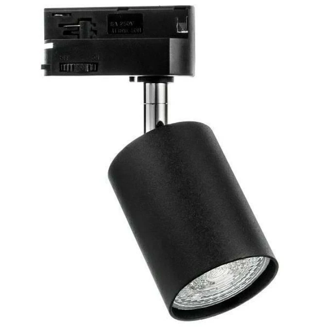 Lampa SIENA‑Track‑ALU‑B/S‑1F czarna ze srebrnym przegubem 1xgu10 LUXsystem‑1F (na szynę jednofazową) - obrazek 1