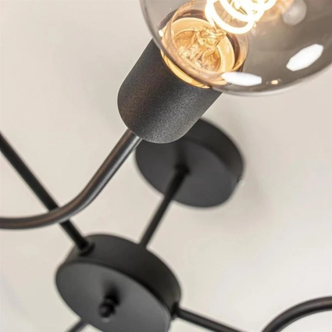 Lampa sufitowa nowoczesna 3xE27 FIORE BLACK - obrazek 2