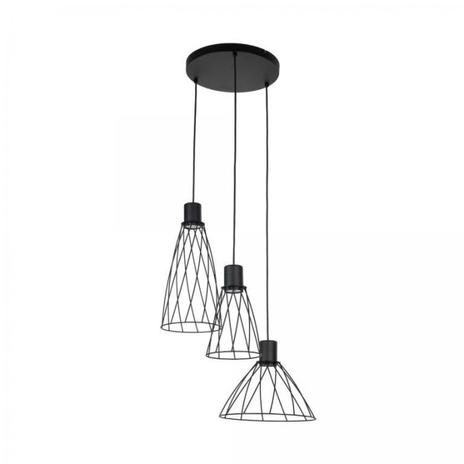 Lampa wisząca MODESTO czarna z trzema zwisami na okrągłej rozecie 10187 TK Lighting - obrazek 3