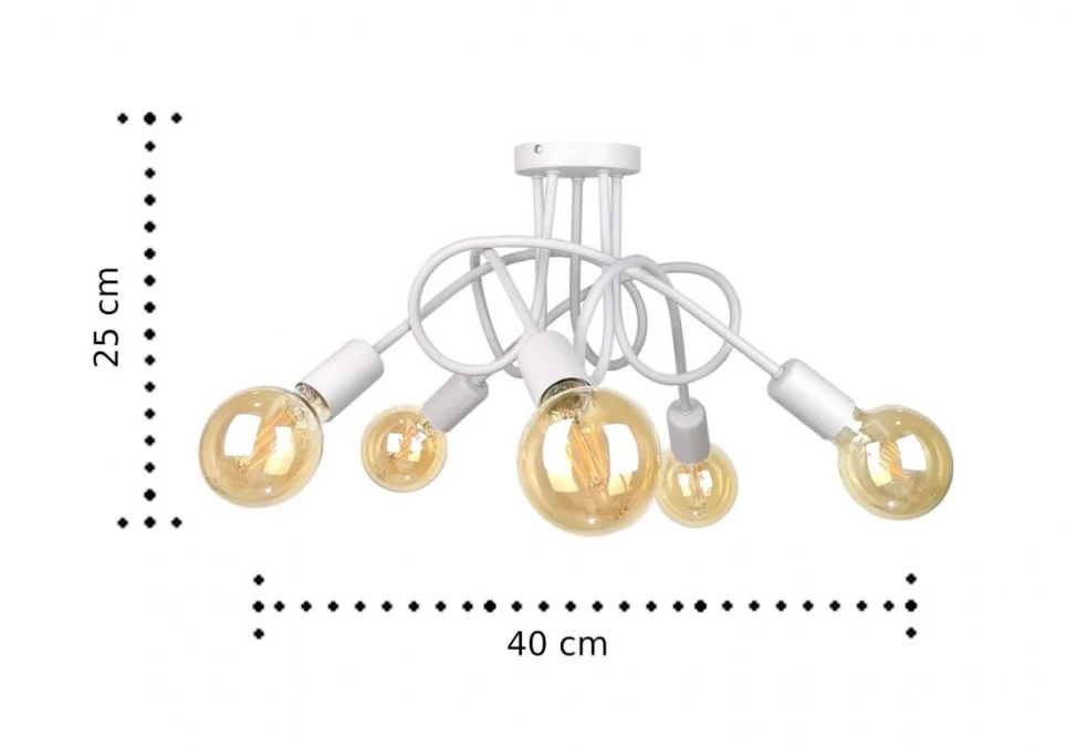 Lampa sufitowa nowoczesna 5xE27 RUMBA WHITE - obrazek 2