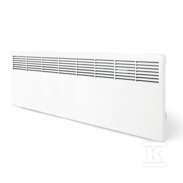 Grzejnik elektryczny (konwektorowy) BETA15-BT-EB-IP24 z programatorem Bluetooth, puszką przyłaczeniową i wspornikiem montażowym, IP24, wymiary: 389×1121 mm, Moc: 1500W