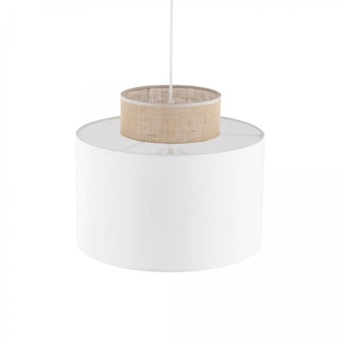 Lampa wisząca biała o średnicy 38cm DUO WHITE JUTA 1xE27 1856 TK Lighting - obrazek 3