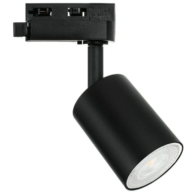 Lampa SIENA‑Track‑ALU‑B/B‑1F czarna z czarnym przegubem 1xgu10 LUXsystem‑1F (na szynę jednofazową) - obrazek 1