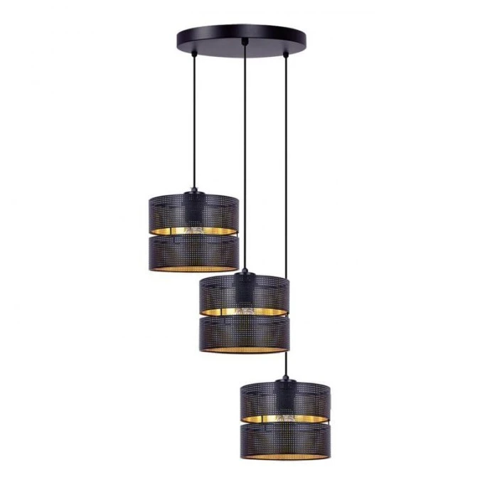 Lampa wisząca ZIMBO, siatkowate czarno‑złote klosze na E27 K‑5222 Kaja Lighting - obrazek 1